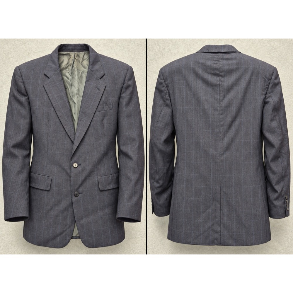 Christian Dior Monsieur Suit Jacket Mens 40R Gray Pinstripe Wool Tailored Blazer